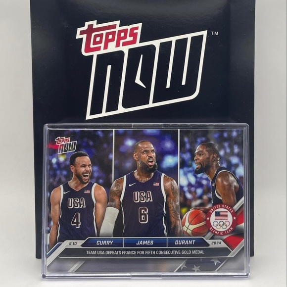 Lot of 5 cards-2024 Topps Now Olympic #26 Curry/James/Durant GOLD MEDAL - Picture 1 of 3